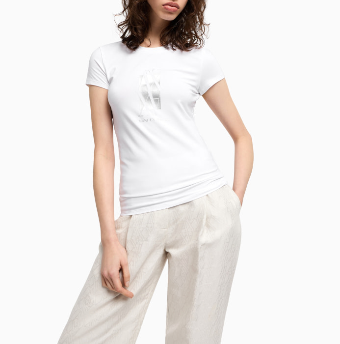 ARMANI EXCHANGE camiseta m/c blanca con logo - 3