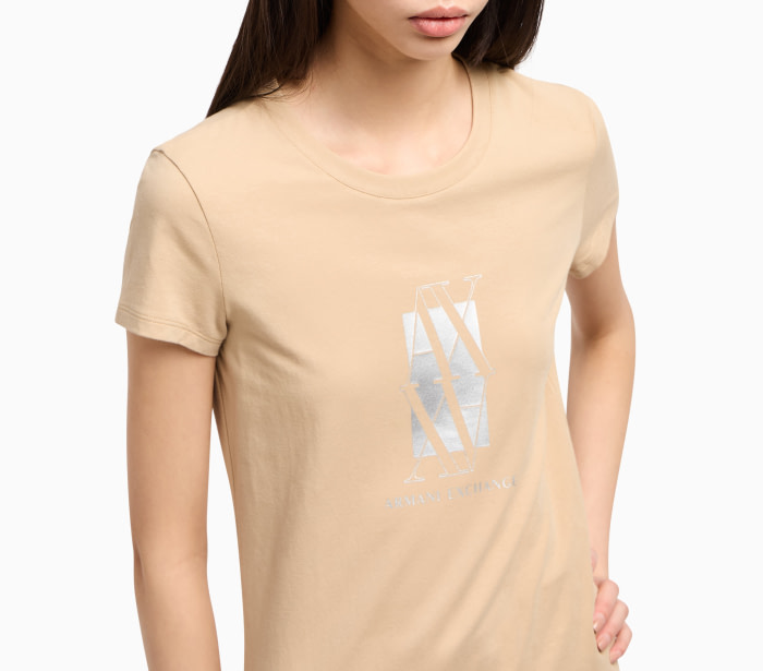 ARMANI EXCHANGE camiseta m/c camel con logo