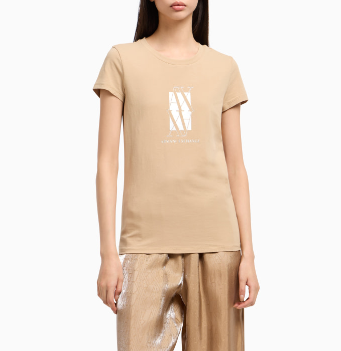ARMANI EXCHANGE camiseta m/c camel con logo - 3