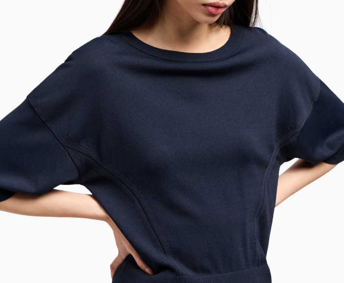 ARMANI EXCHANGE jersey manga 3/4 color azul marino