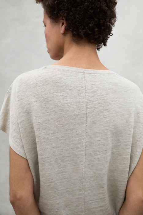 ECOALF camiseta escote pico color camel - 2
