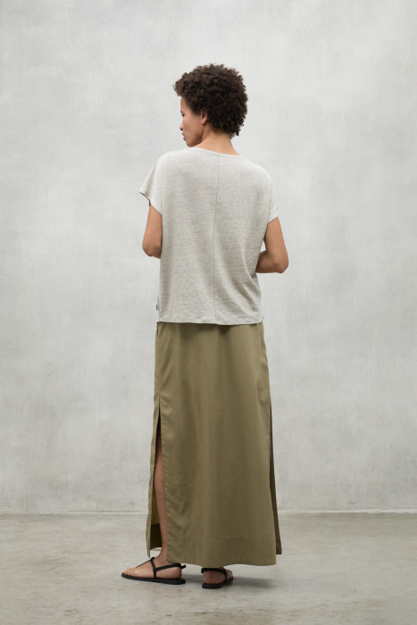 ECOALF camiseta escote pico color camel - 4