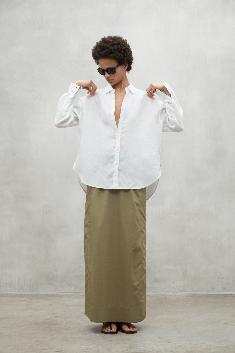 ECOALF camisa color blanco en lino