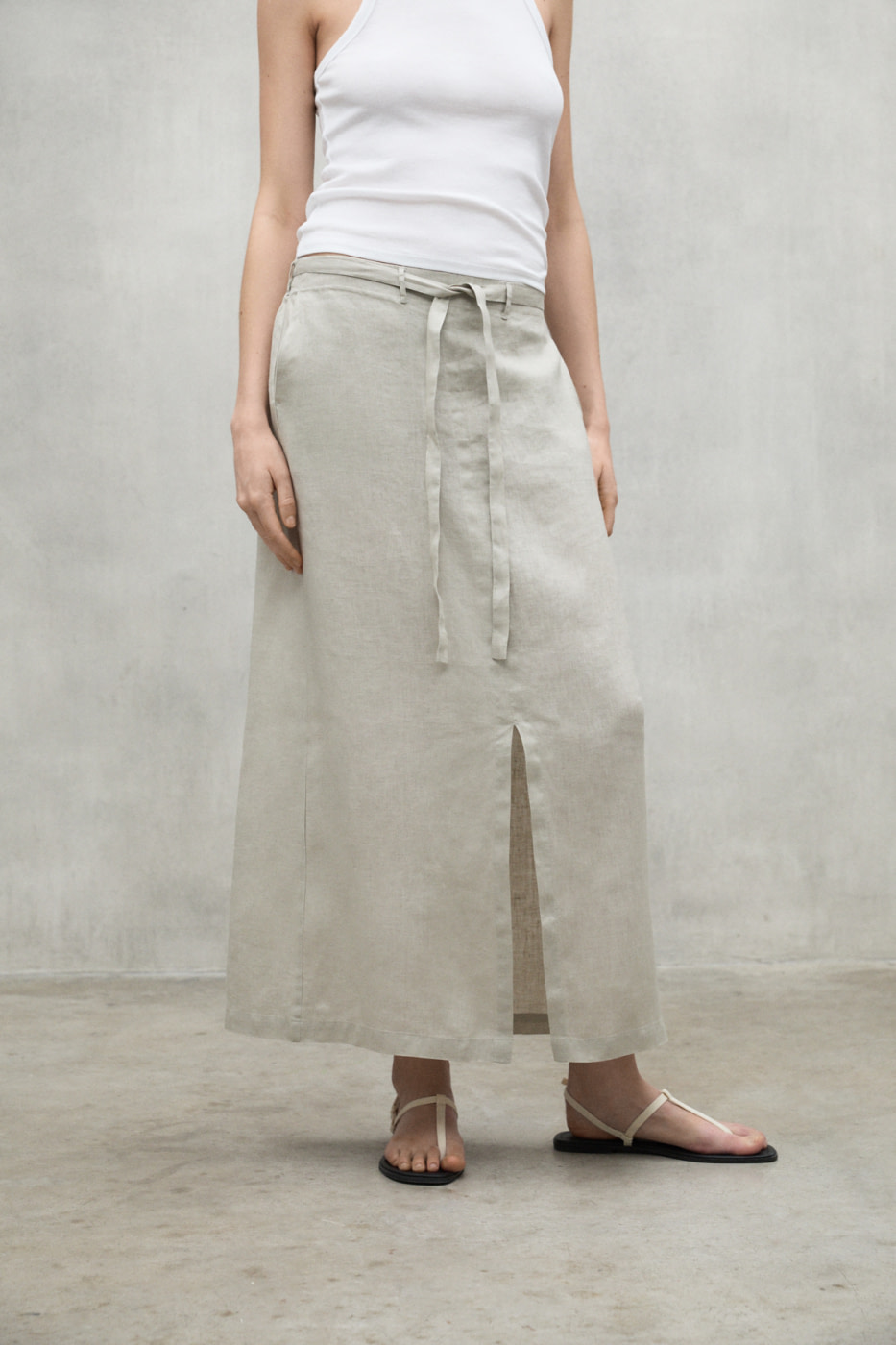 ECOALF falda en lino camel