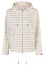 FRIEDA&FREDDIES sudadera con cremallera en rayas camel y blanco con capucha - 3