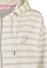 FRIEDA&FREDDIES sudadera con cremallera en rayas camel y blanco con capucha - 4