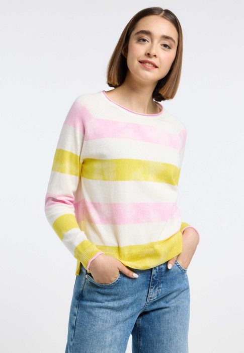 FRIEDA&FREDDIES jersey en rayas amarilo, rosa y blanco