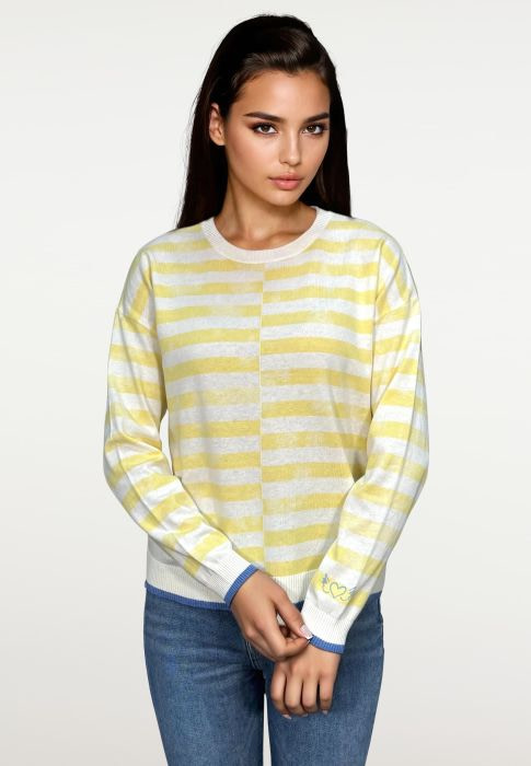 FRIEDA&FREDDIES jersey en rayas amarilo y blanco