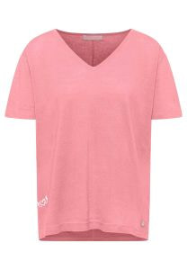 FRIEDA&FREDDIES camiseta en lino escote pico  fucsia