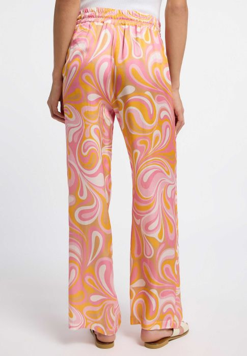 FRIEDA&FREDDIES pantalón en viscosa estampado  verde agua y fucsia - 2