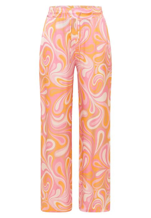 FRIEDA&FREDDIES pantalón en viscosa estampado  verde agua y fucsia - 3