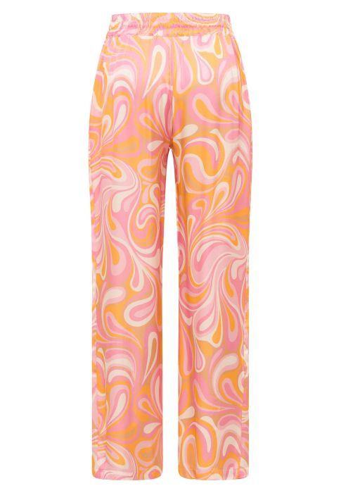 FRIEDA&FREDDIES pantalón en viscosa estampado  verde agua y fucsia - 5