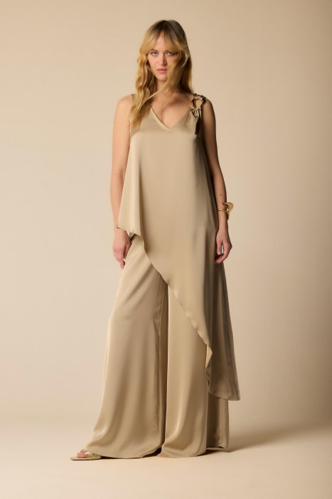 KOCCA pantalón+top asimétrico color oro