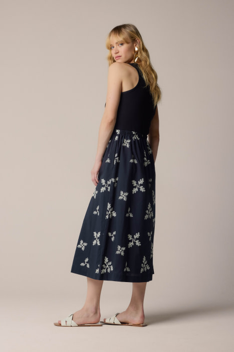 KOCCA vestido negro combinado punto y bordado - 2
