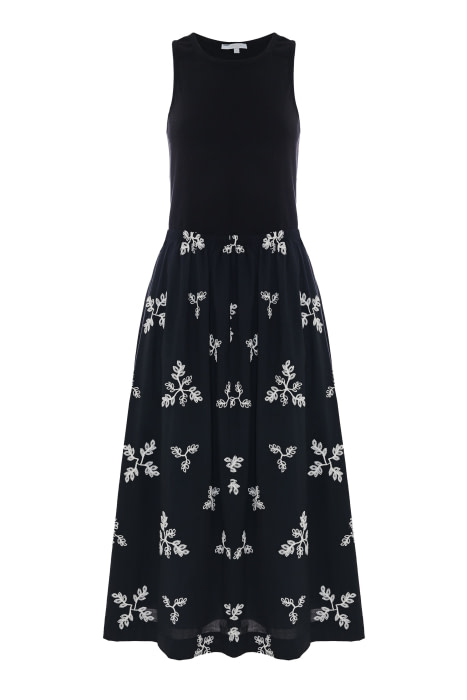 KOCCA vestido negro combinado punto y bordado - 4