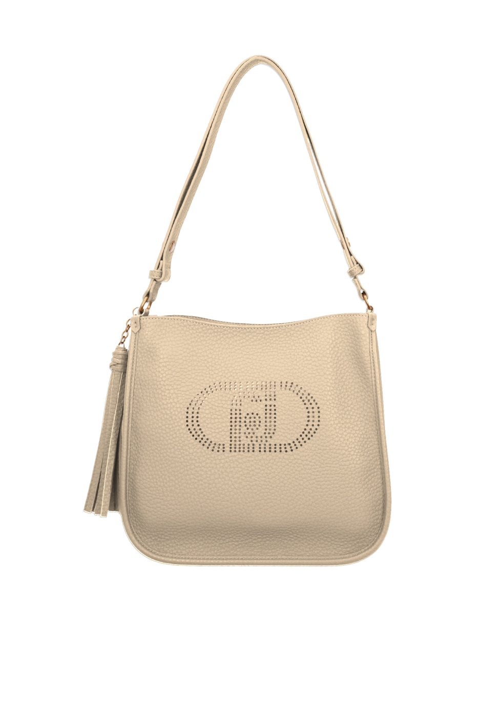 LIU·JO bolso ecopiel beige con logo troquelado
