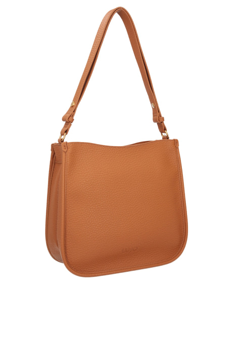 LIU·JO bolso ecopiel camel con logo troquelado - 1