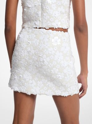 MICHAEL KORS mini falda pedrería color blanco - 2