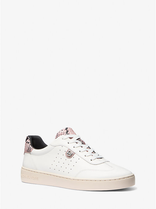 MICHAEL KOR sneaker color blanco con estampado  pitón rosa - 1