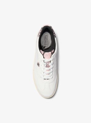 MICHAEL KOR sneaker color blanco con estampado  pitón rosa - 4