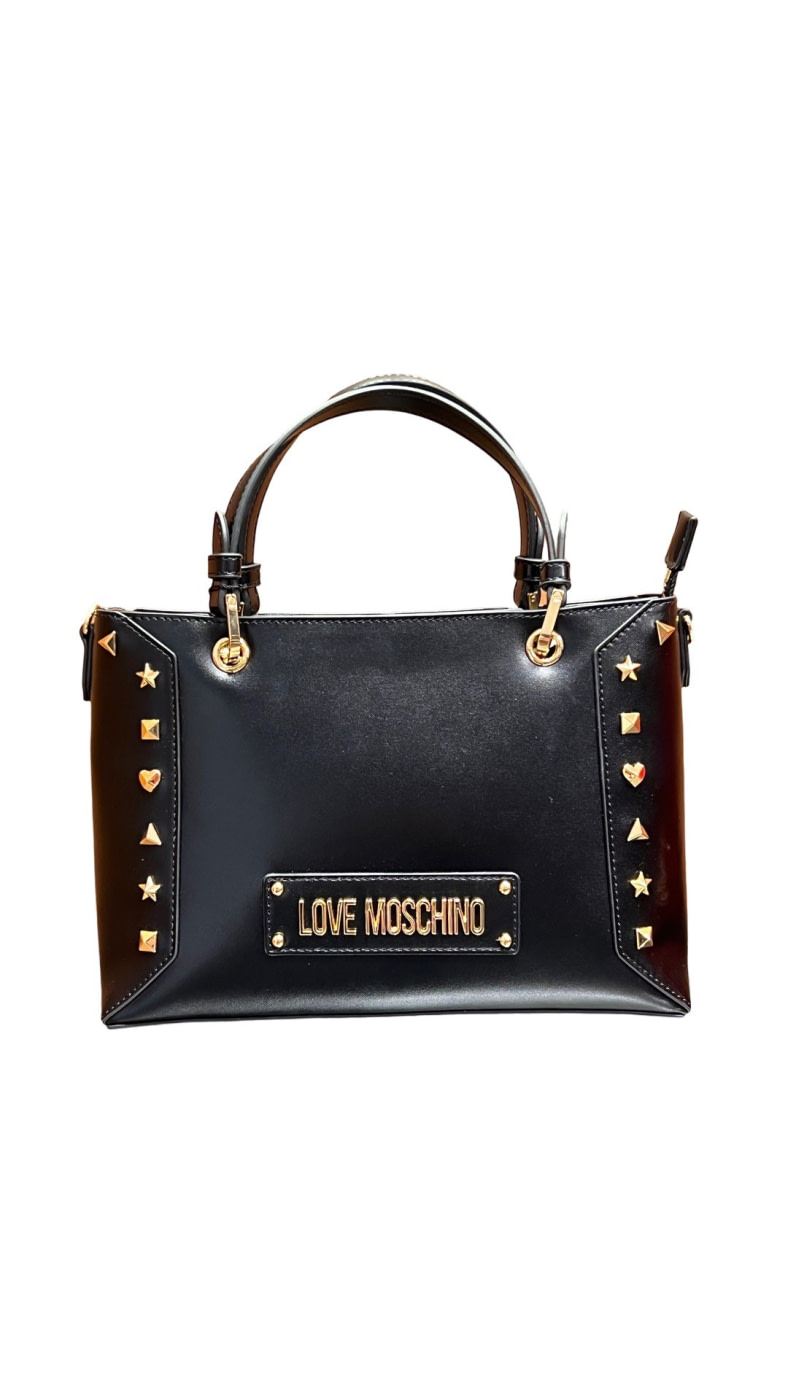 LOVE MOSCHINO bolso negro en ecopiel con tachas