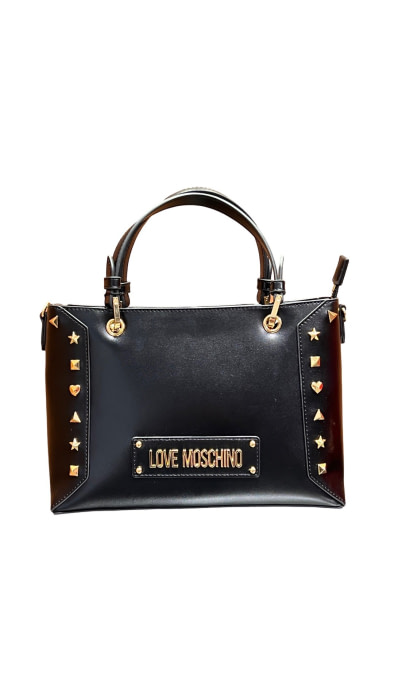 LOVE MOSCHINO bolso negro en ecopiel con tachas - 1