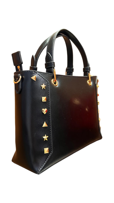 LOVE MOSCHINO bolso negro en ecopiel con tachas - 2