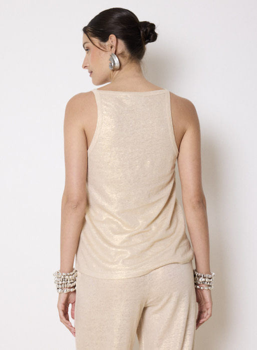 NOTSHY camiseta en tirantes metalizado color oro - 4