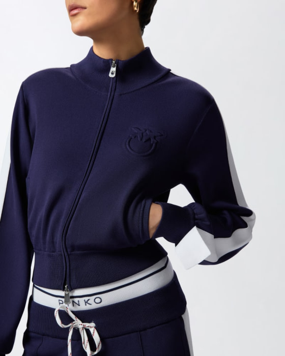 PINKO falda punto azul marino con logo - 2