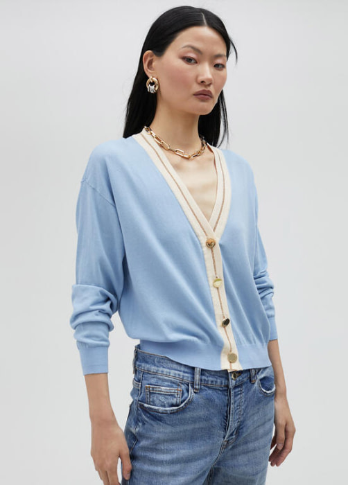 LOLA CASADEMUNT by Maite chaqueta  punto azul con vivo