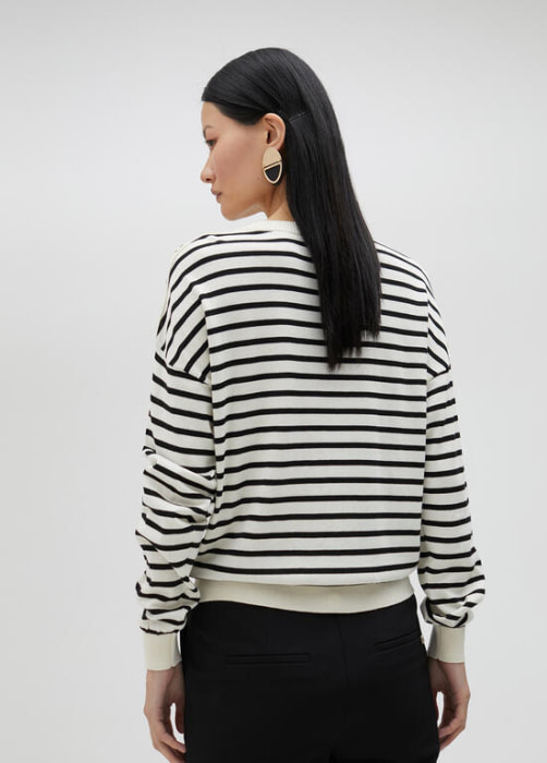 LOLA CASADEMUNT by Maite jersey en rayas marinero trenzado del hombro - 4