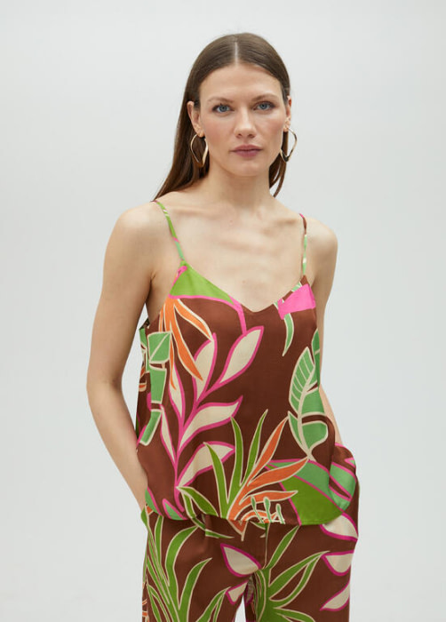 LOLA CASADEMUNT by Maite top tirantes con  estampado floral