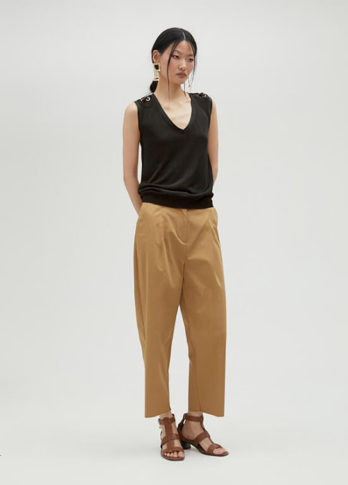 LOLA CASADEMUNT by Maite jersey sin mangas negro trenzado del hombro - 4
