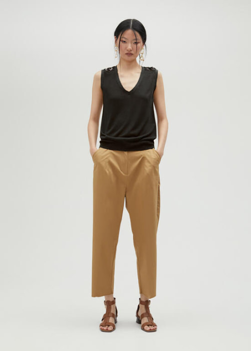 LOLA CASADEMUNT by Maite jersey sin mangas negro trenzado del hombro - 6