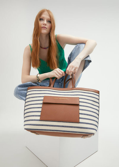 LOLA CASADEMUNT shopping marinero en canvas  y ecopiel - 8