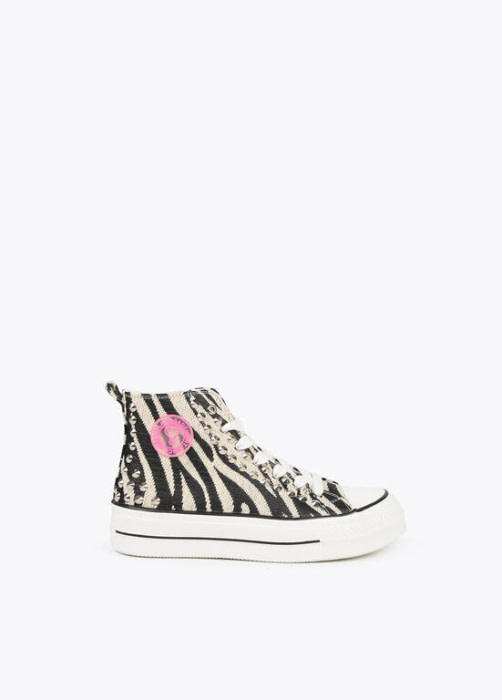 LOLA CASADEMUNTsneaker de bota en print de cebra - 1