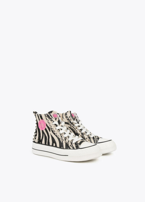 LOLA CASADEMUNTsneaker de bota en print de cebra - 2