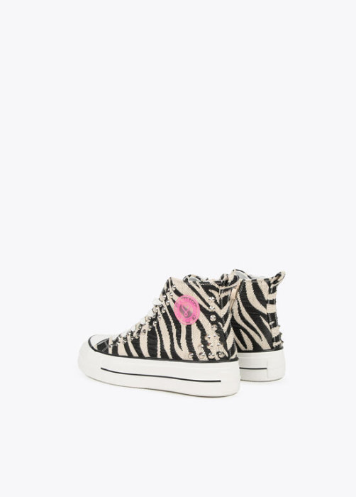 LOLA CASADEMUNTsneaker de bota en print de cebra - 3