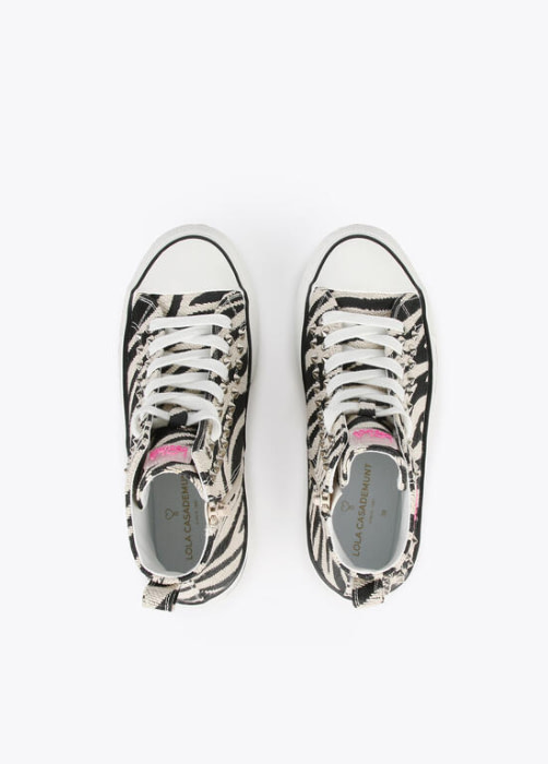 LOLA CASADEMUNTsneaker de bota en print de cebra - 4