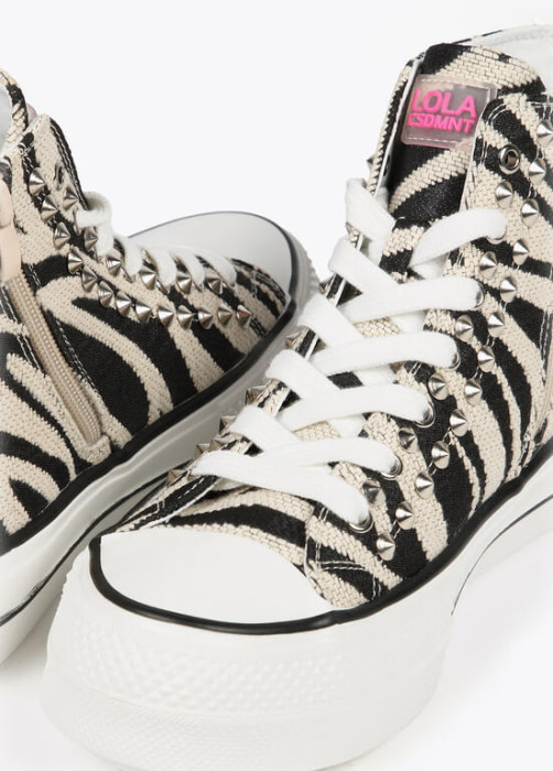 LOLA CASADEMUNTsneaker de bota en print de cebra - 6