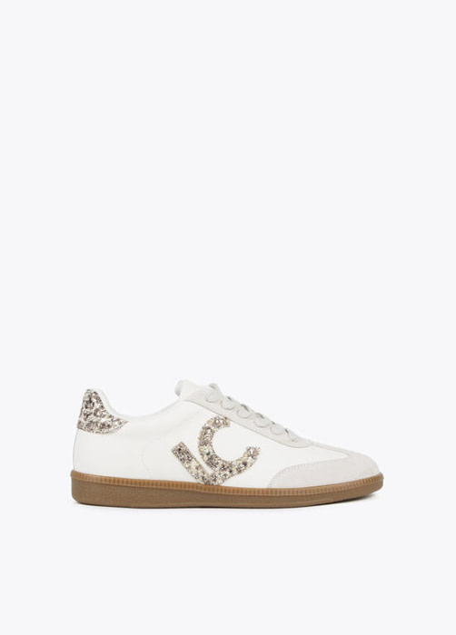LOLA CASADEMUNTsneaker blanca, con logo en animal print - 1