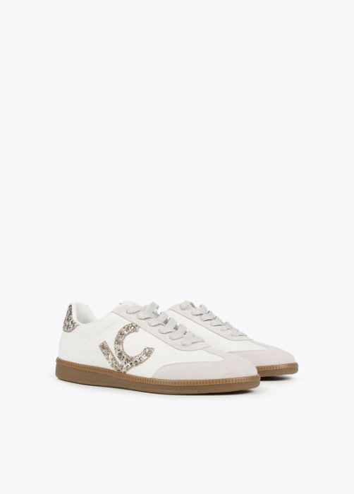 LOLA CASADEMUNTsneaker blanca, con logo en animal print - 2