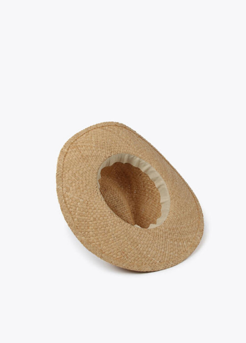 LOLA CASADEMUNT sombrero rafia con estampado animal print - 3
