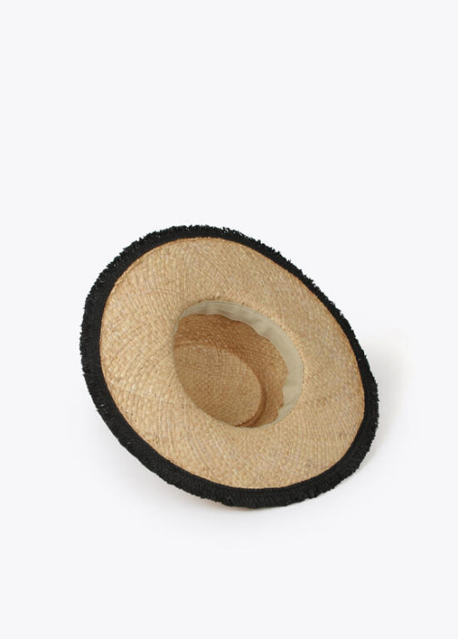 LOLA CASADEMUNT sombrero rafia color natural con  logo - 3