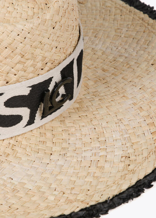 LOLA CASADEMUNT sombrero rafia color natural con  logo - 4