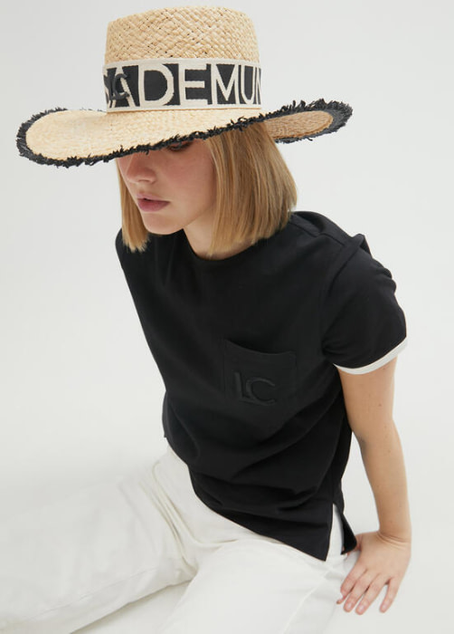 LOLA CASADEMUNT sombrero rafia color natural con  logo - 8