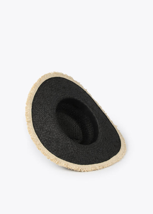 LOLA CASADEMUNT sombrero rafia color negro con  logo - 3