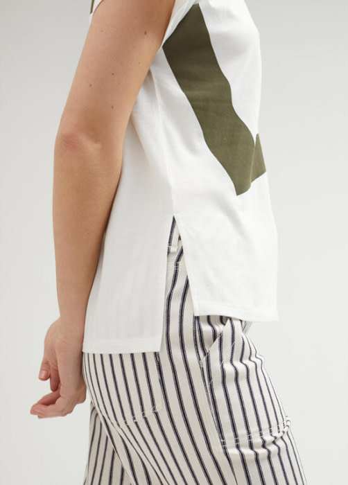 LOLA CASADEMUNT camiseta m/c blanca y verde "Love" - 4