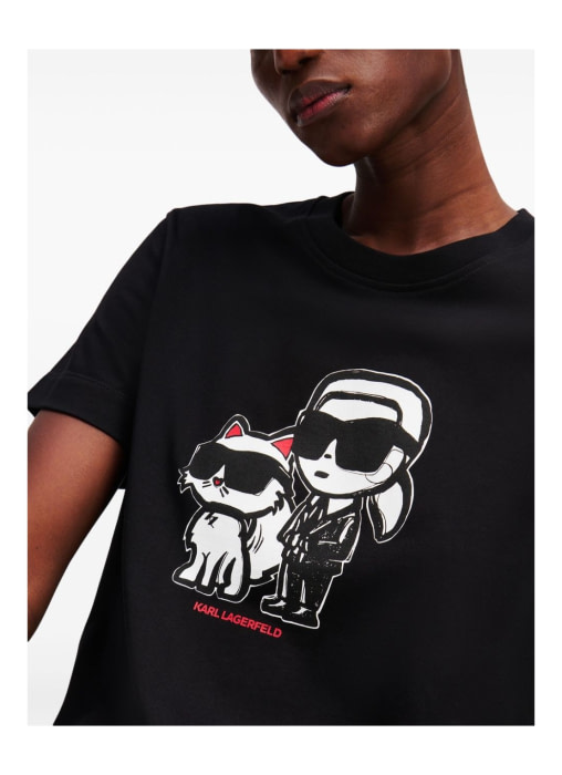 KARL LAGERFELD camiseta manga corta negra  Kark&Choupette