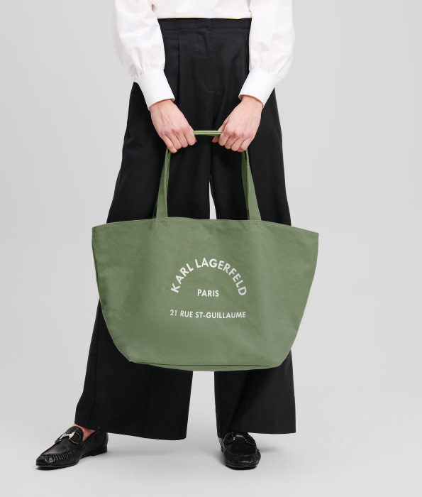 KARL LAGERFELD shopping con logo color verde - 1